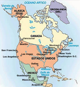 Países que compõem a América do Norte